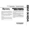 Cover page of PIONEER GM-X404 Owner's Manual