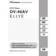 Cover page of PIONEER DV-46AV/KUXZT/CA Owner's Manual