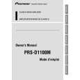 Cover page of PIONEER PRS-D1100M Owner's Manual