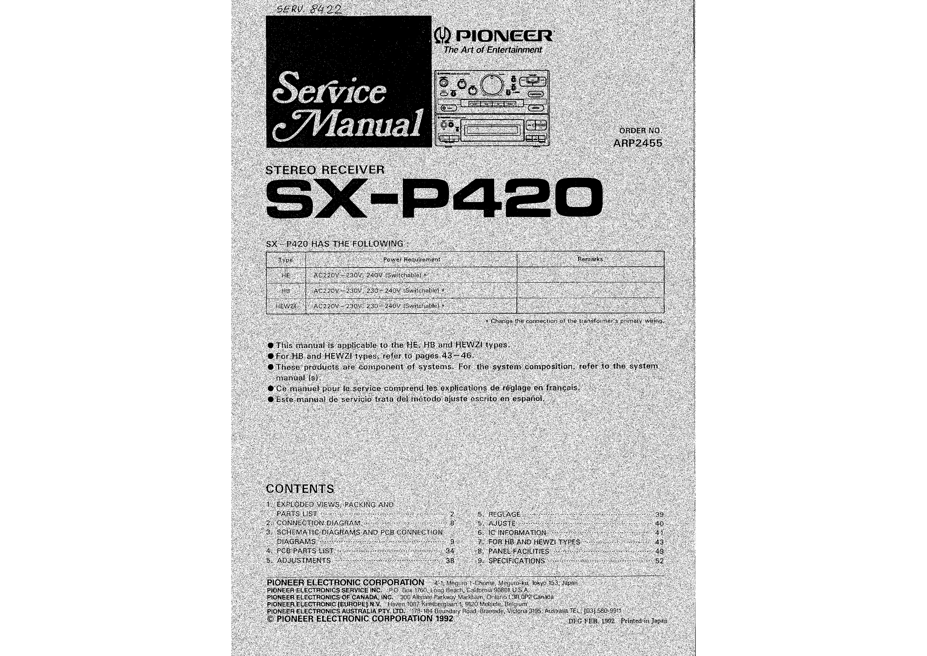 SX-229 Service Manual-Anleitung für Pioneer SX-339 